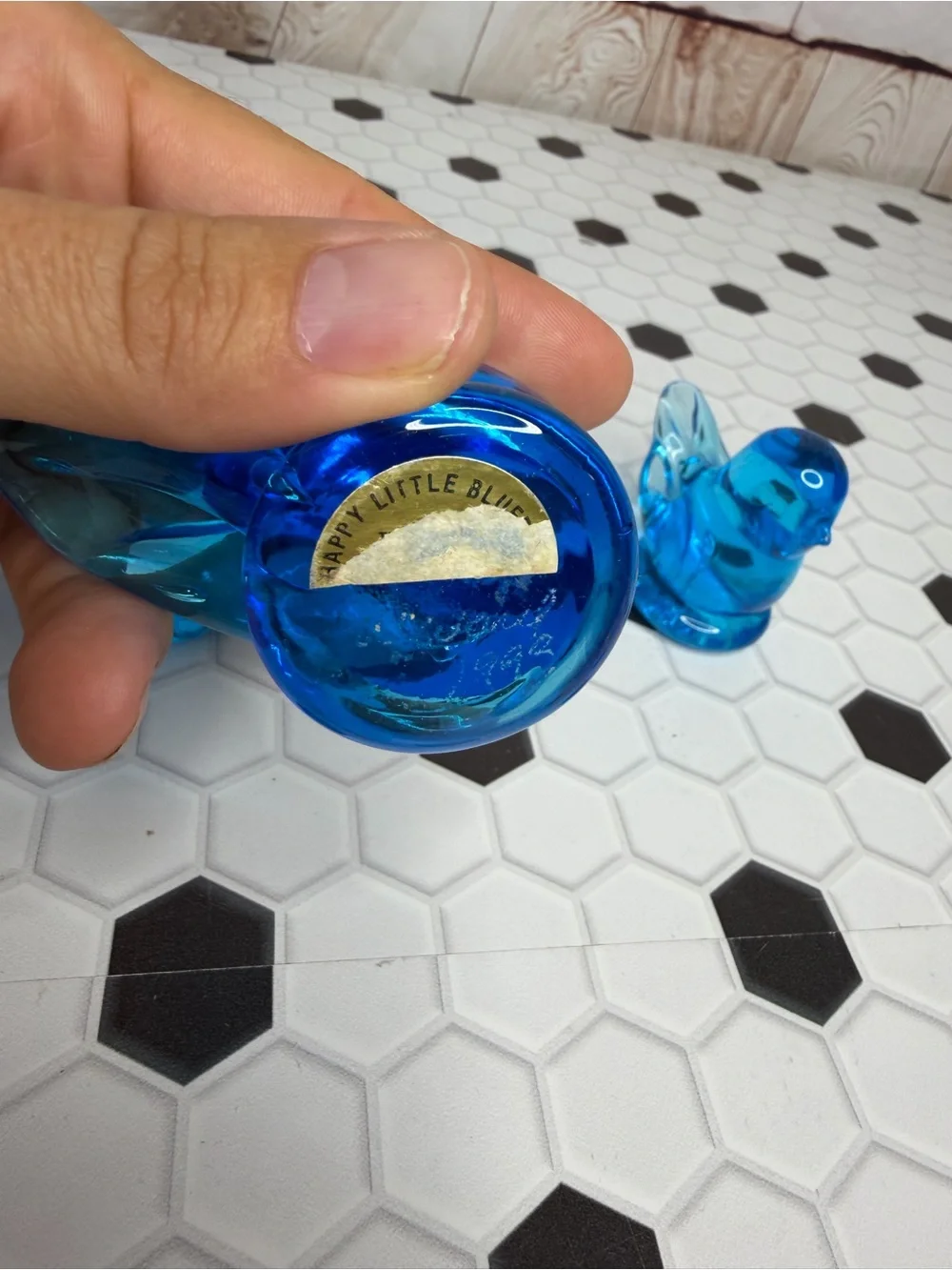 Vintage Happy Little Blues Blue Glass Bird Figurines Set of 3
